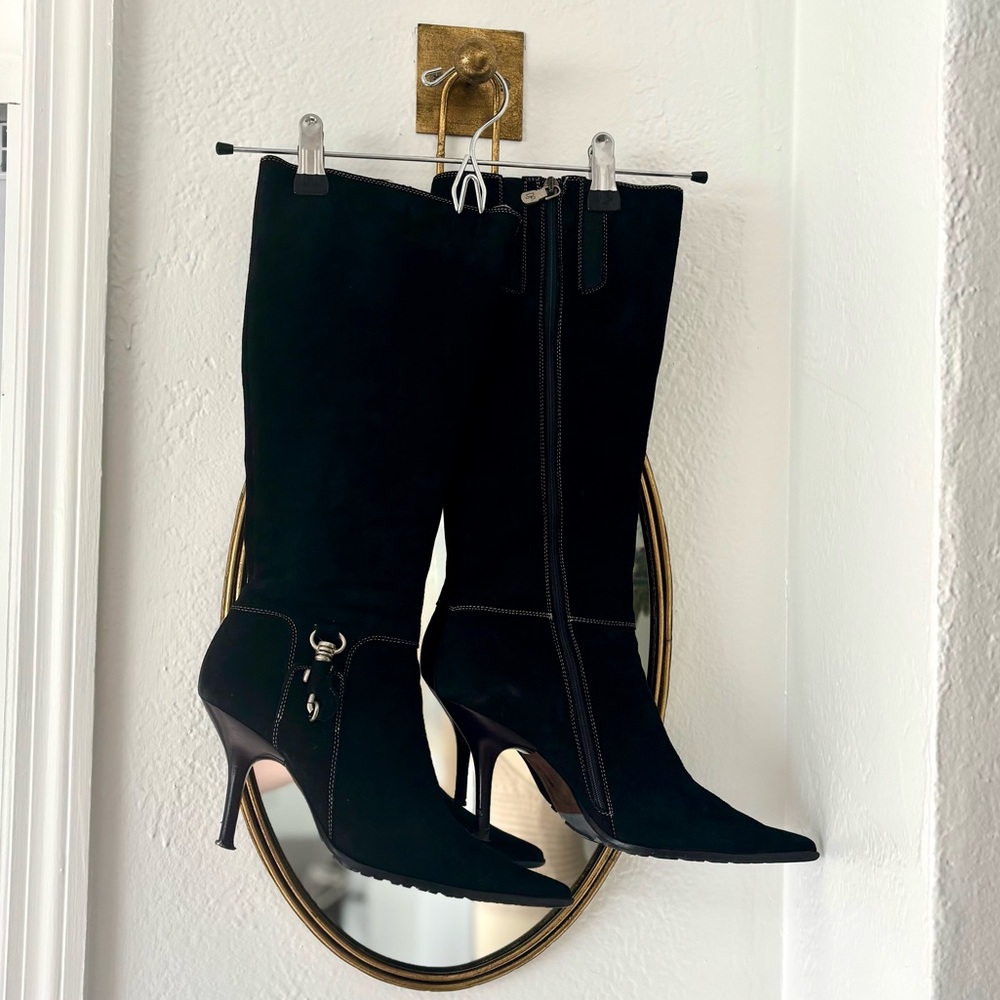 Donald J Pliner Black Knee-High Leather Boots